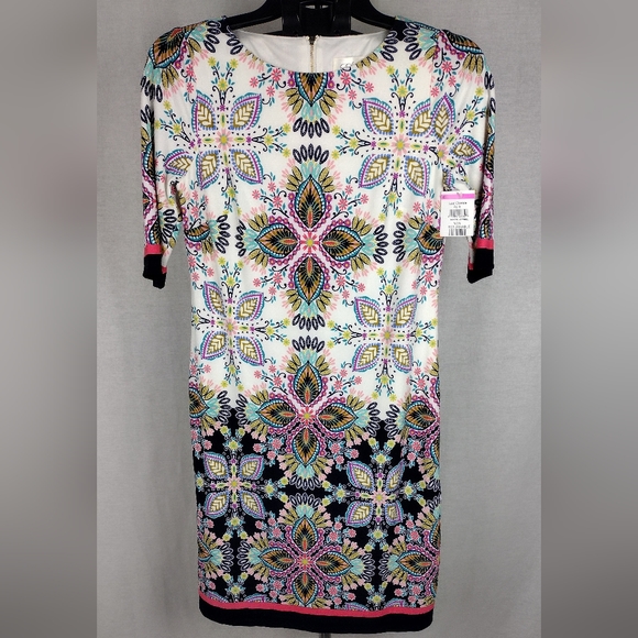Eliza J Dress Womens Size 2 Paisley Print Jersey Shift NWT - Picture 5 of 12